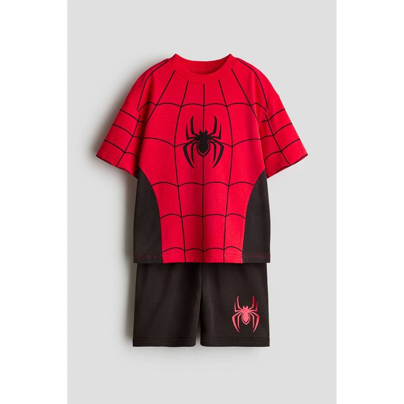 H&M Boys Red 2-Piece Printed Set (7-8 Years)
