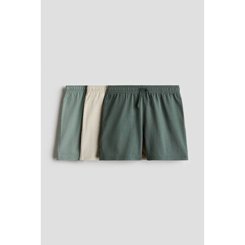 H&M Boys Green 3-Pack Cotton Shorts (1.5-2 Years)