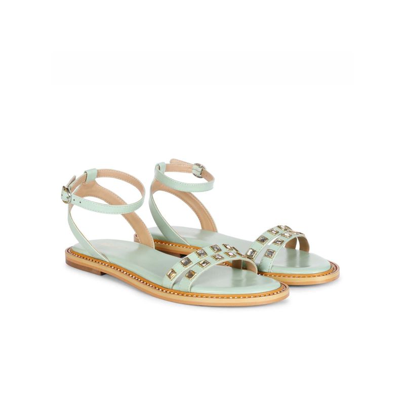 Saint G Mint Leather Sandals (UK 6)