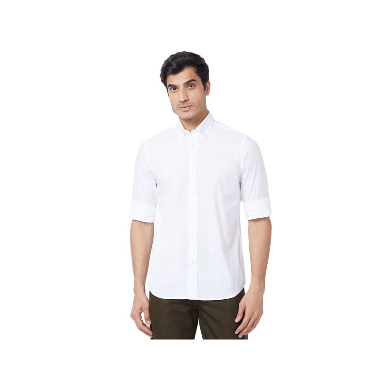 ColorPlus Tailored Fit Solid White Shirt (42)