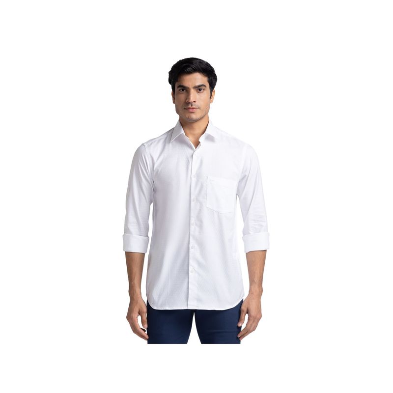 ColorPlus Tailored Fit Solid White Shirt (44)