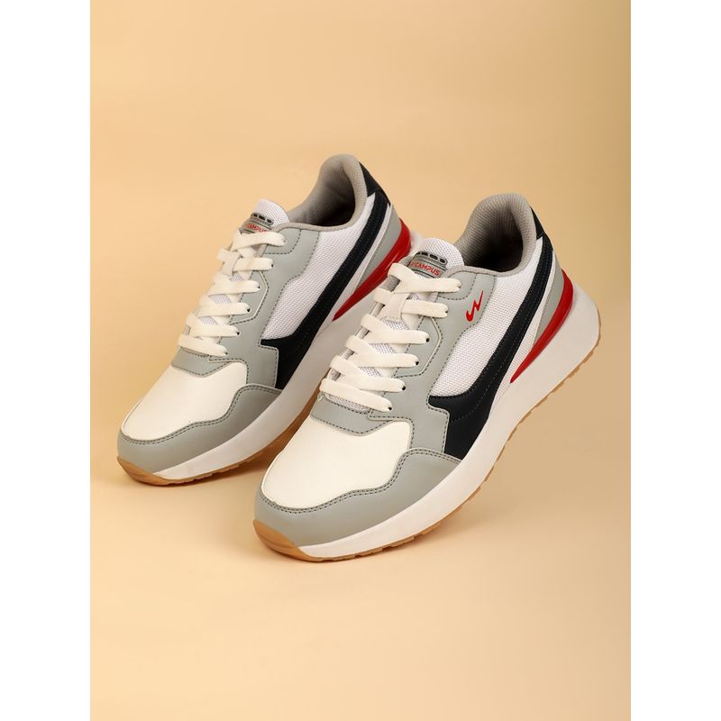 Campus Men Stom White & Grey Casual Sneakers (UK 7)