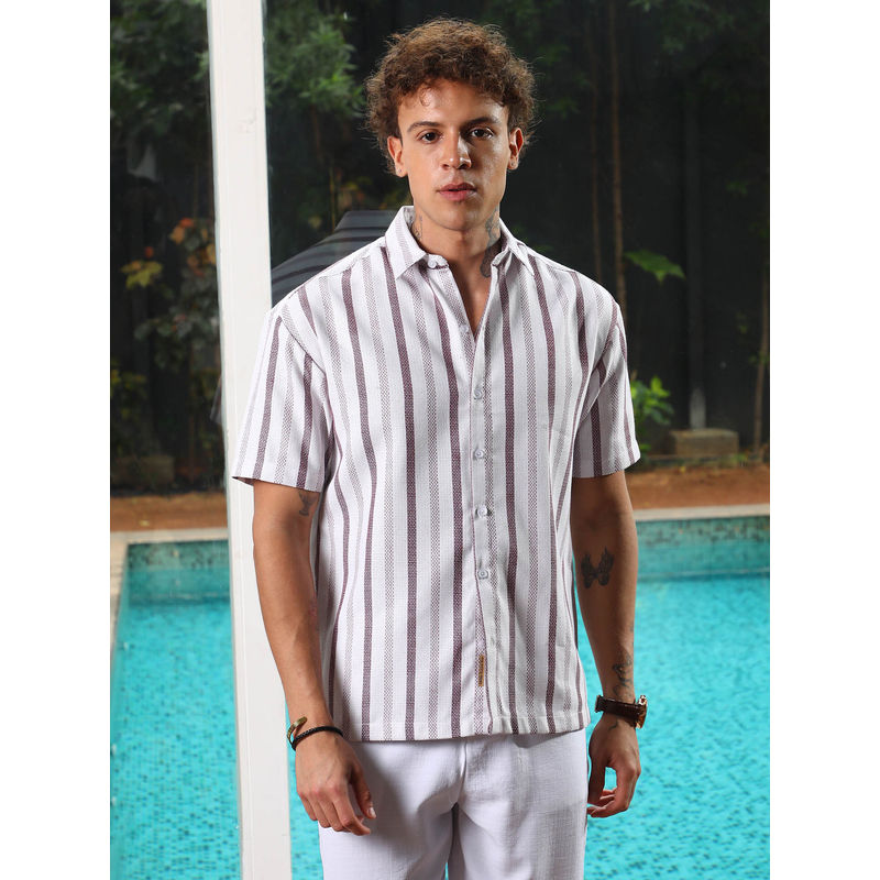 Campus Sutra Mens Multi-Color Pencil-Striped Shirt (XL)