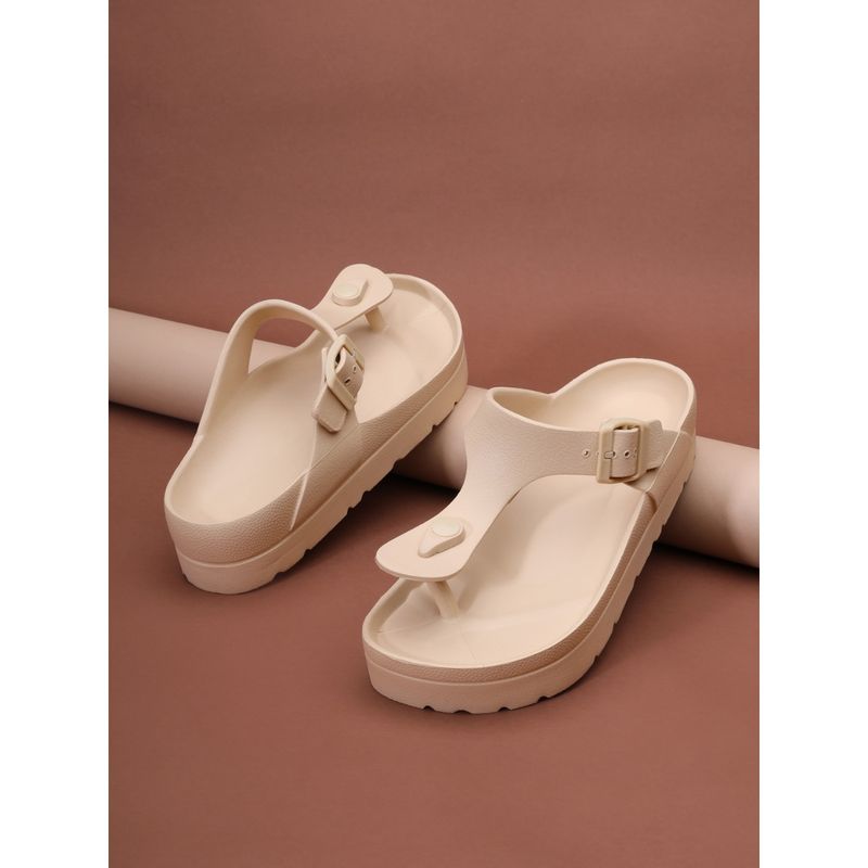 Truffle Collection Brown Solid Sandals (UK 3)