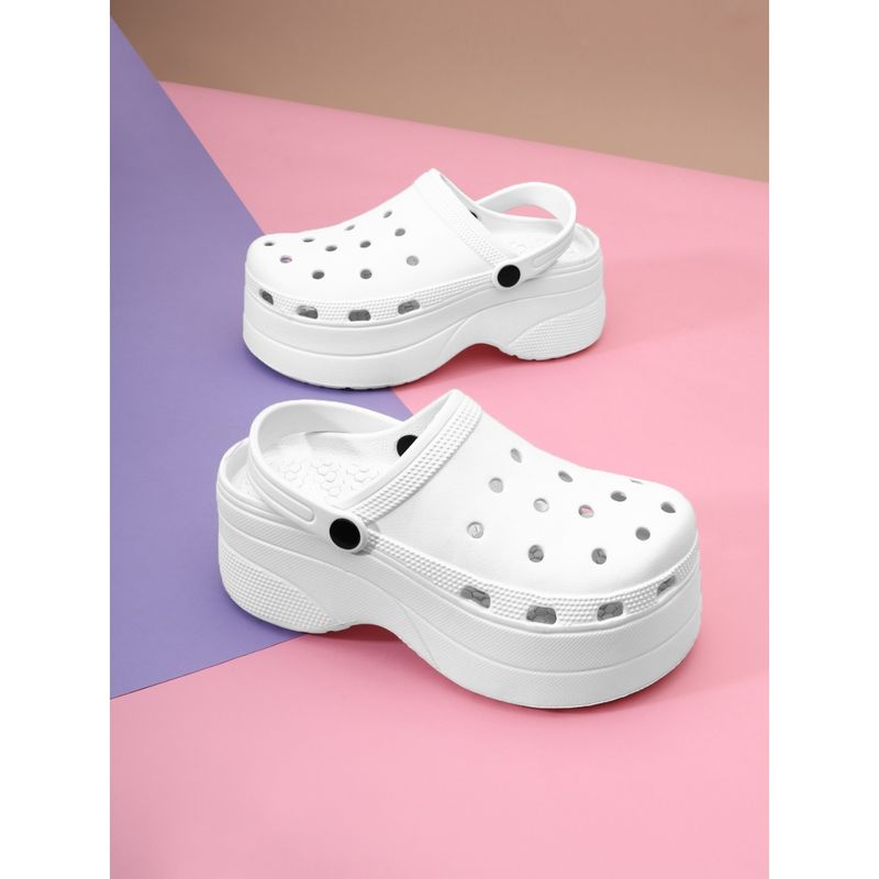 Truffle Collection White Solid Clogs (UK 8)