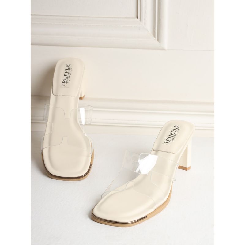 Truffle Collection Beige Solid Heels (UK 6)