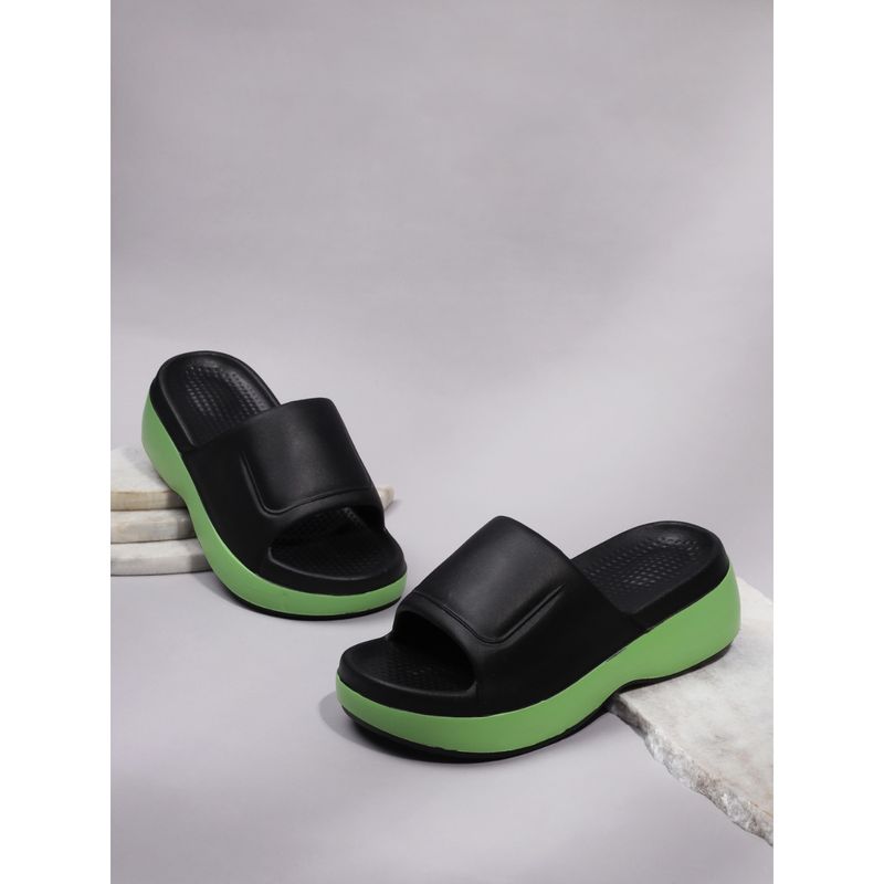 Truffle Collection Black Solid Sliders (UK 5)