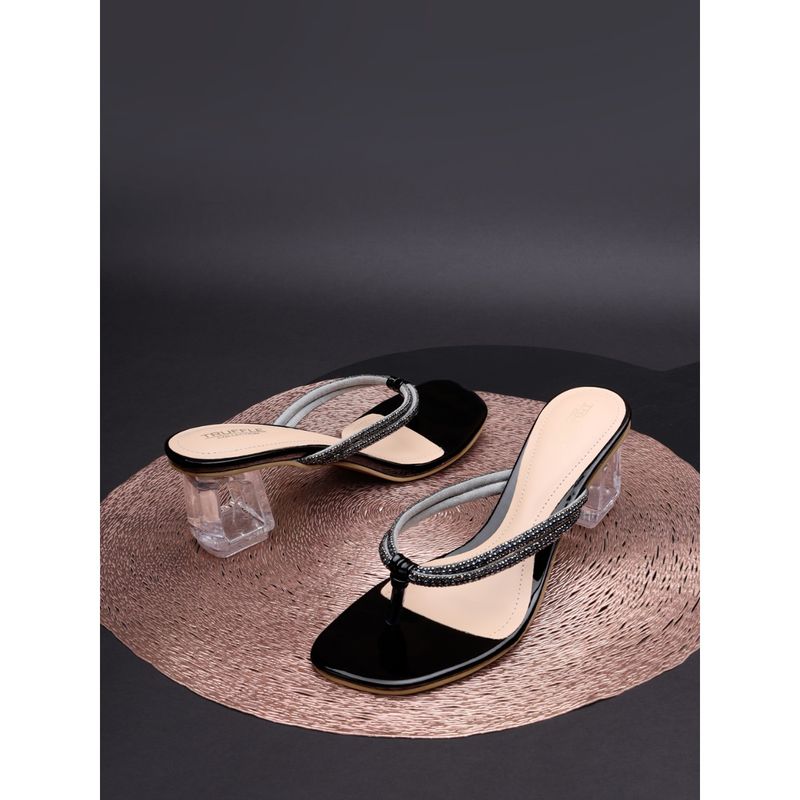 Truffle Collection Black Embellished Heels (UK 3)