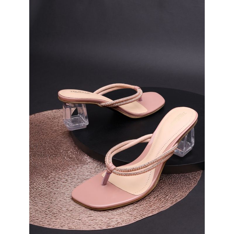Truffle Collection Nude Embellished Heels (UK 3)