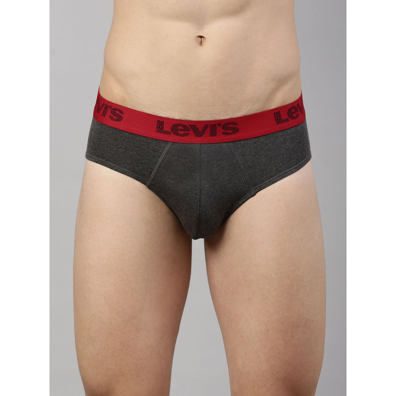Levi's 066 Active Brief for Men with Contoured Double Pouch Smartskin Technology (Grey) (XL)