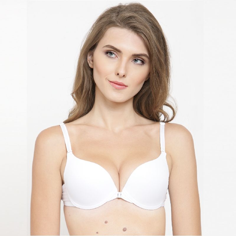 PrettyCat Front Closure Pushup Bra - White (32B)