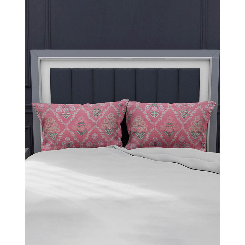 At Home by Nilkamal Aurora Milange Pillow Covers with Frill Set of 2