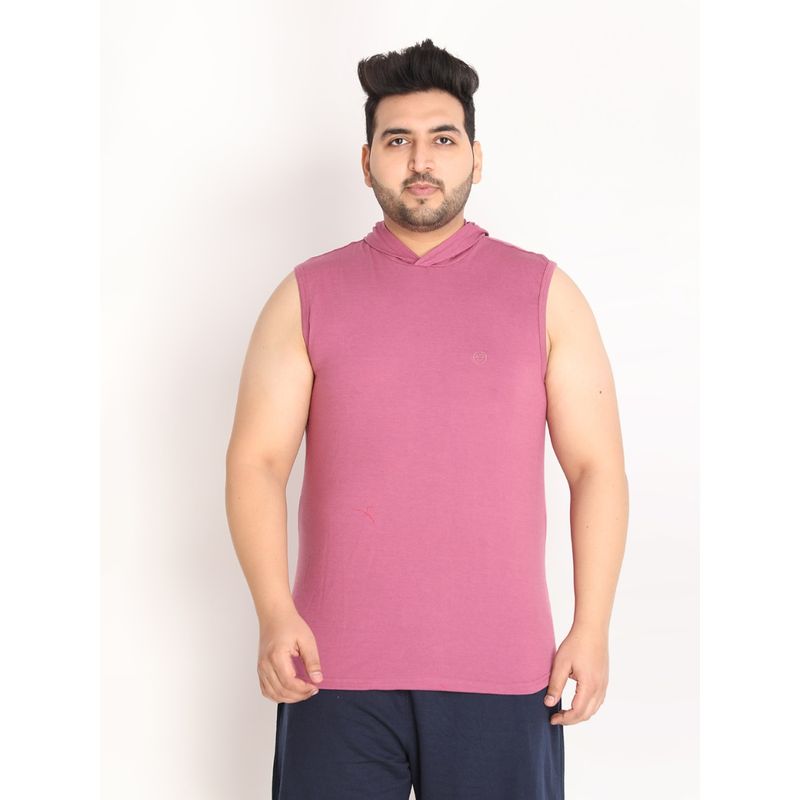 Chkokko Men Cotton Gym Tank Tops Sleeveless Sports Vest In Pink (XL)