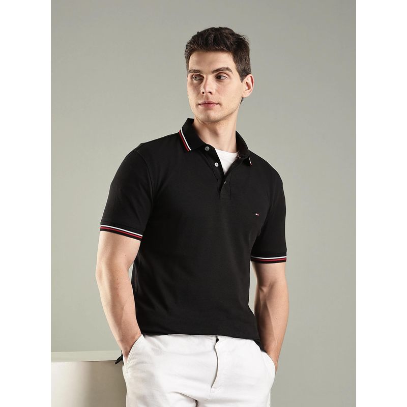 Tommy Hilfiger Solid Slim Fit Cotton Polo T-Shirt (S)