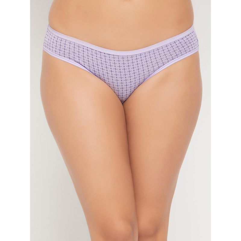 Clovia Cotton Low Waist Outer Elastic Bikini Panty Purple (2XL)
