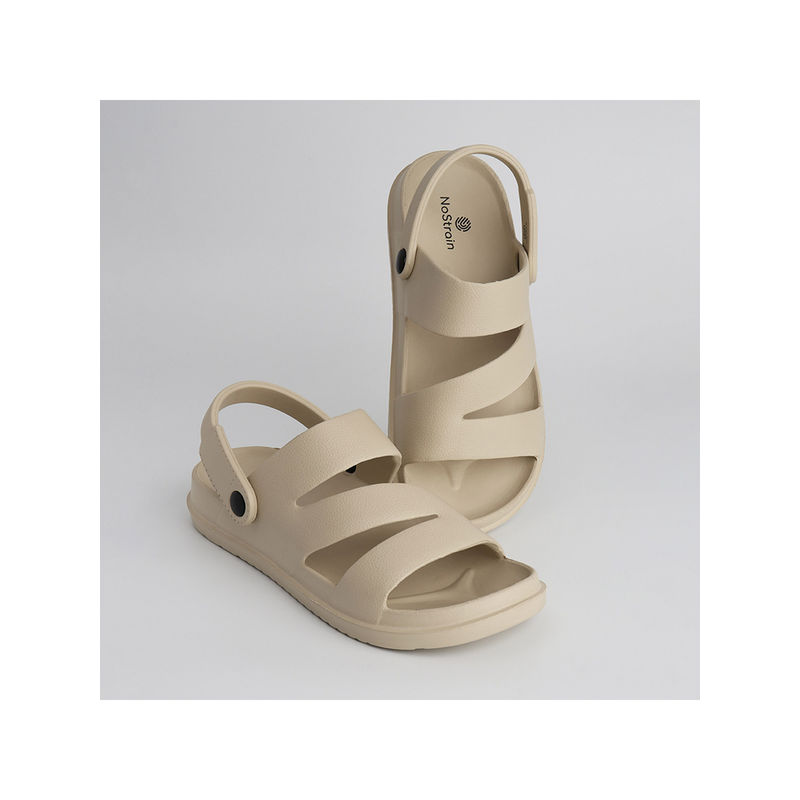 NoStrain Beige Men Waterproof Sandals with Back Strap (UK 10)