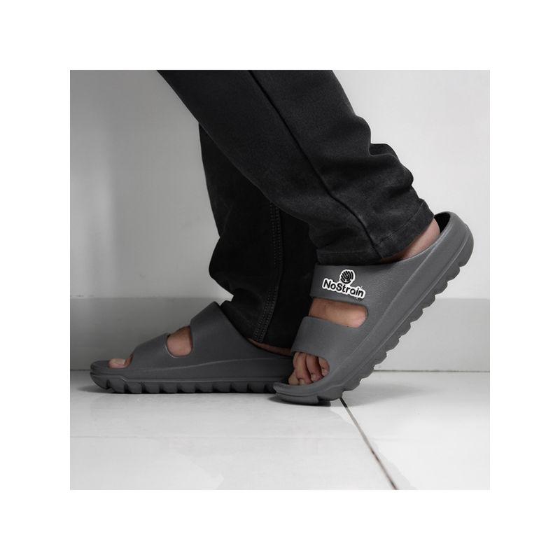 NoStrain Grey Men Parallel Waterproof Sandals With High & Supportive Sole (UK 7)