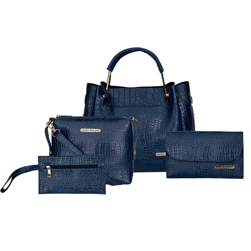 Buy Bagsy Malone Crocodile Print Combo Bag Of 4 Blue Online