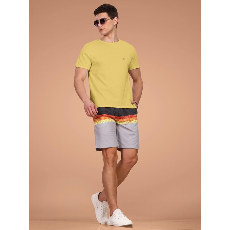 BULLMER Men Yellow Printed Co-Ord (Set of 2) (XL)