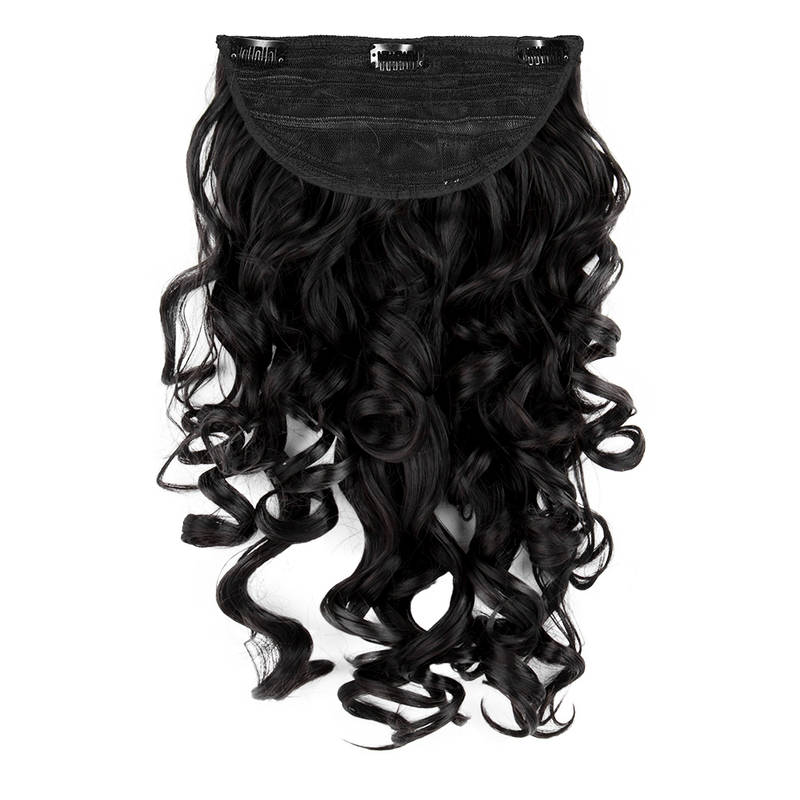 Stasia Street Clip- in 18" Step Curls Hair Extension - Natural Black