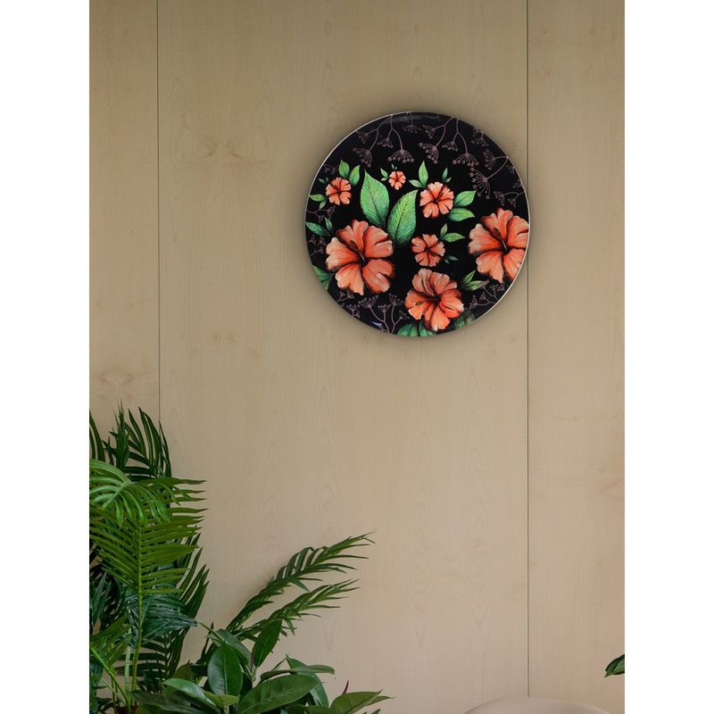 KOLOROBIA Floral Passion Hibiscus Tropical Flower Home Dcor Wall Plate 8 Inch