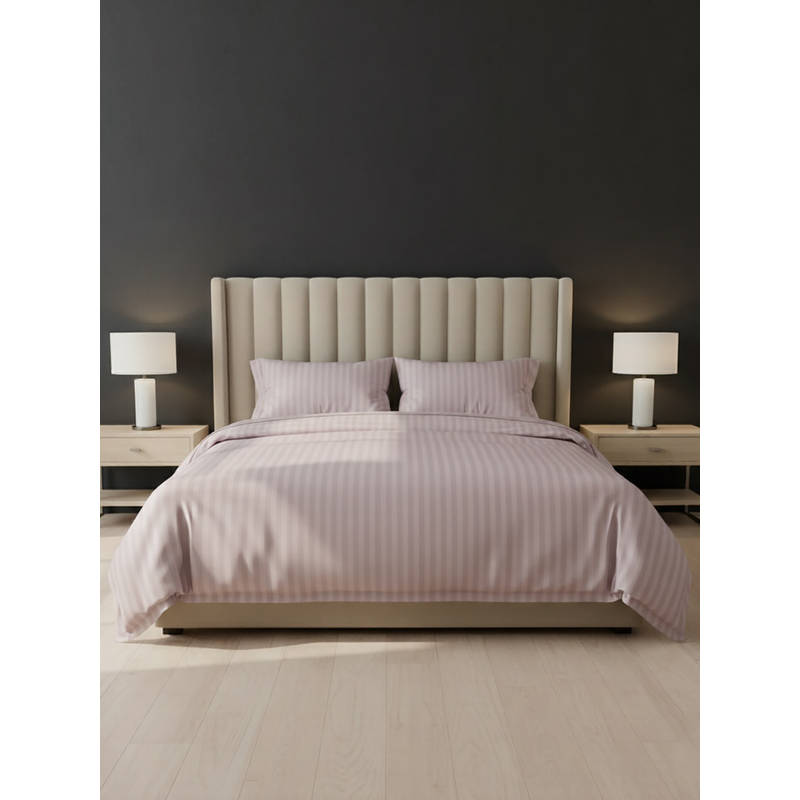 LANE LINEN Pink Galaxy Cotton Bedsheet with 2 Pillow Covers (Double)