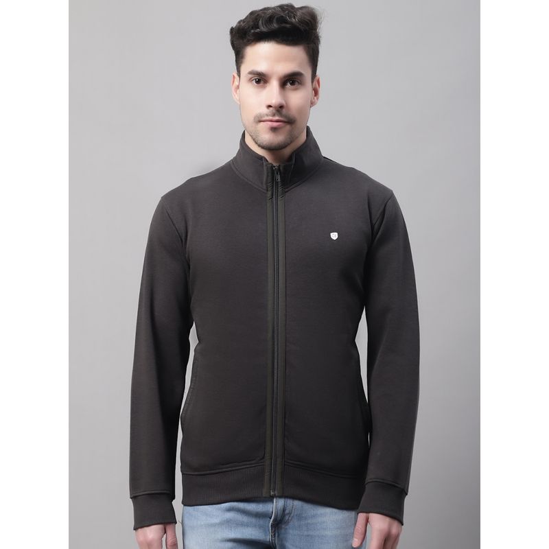 Cantabil Solid Grey Sweatshirt For Men (L)