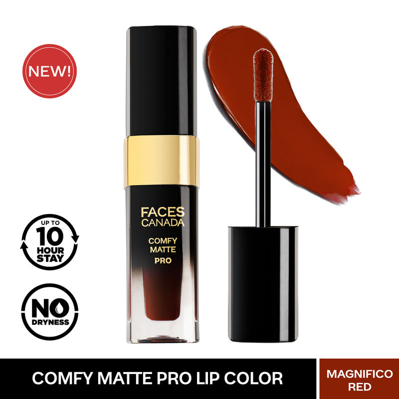 Faces Canada Comfy Matte Pro Liquid Lipstick - Magnifico Red 01
