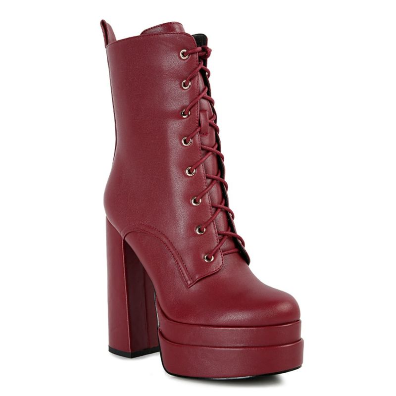 London Rag Solid Burgundy Boots (EURO 38)