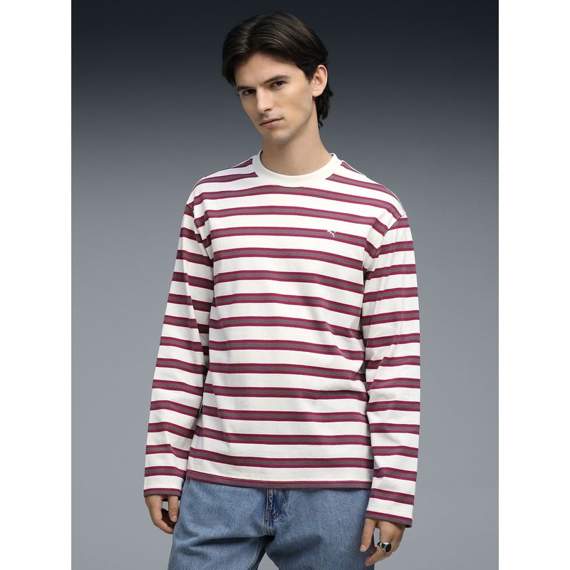 Puma Men'S Full Sleeve Cotton Striped T-Shirt (XS)