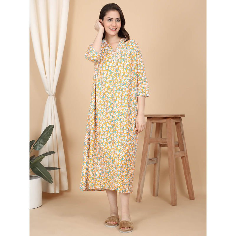 Sweet Dreams Women Multi-Color Floral Nightdress (M)