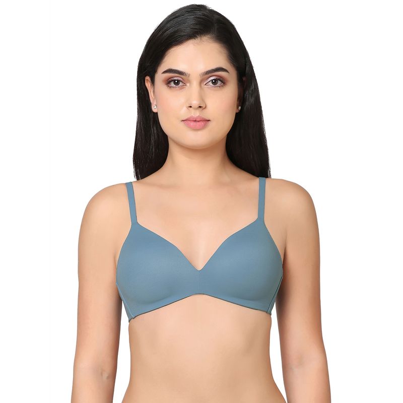 Wacoal How Perfect Padded Non-Wired Medium Coverage T-Shirt Bra Blue (38D)