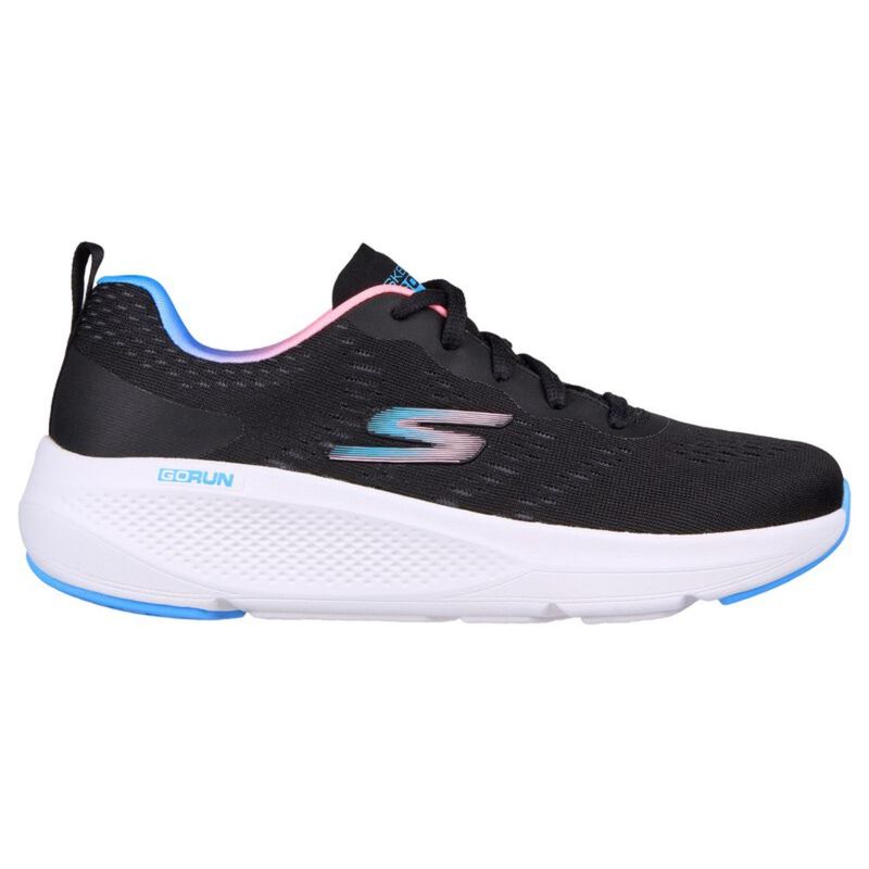 SKECHERS GO RUN ELEVATE - DOUBLE TIME Black Running Shoes (UK 2)