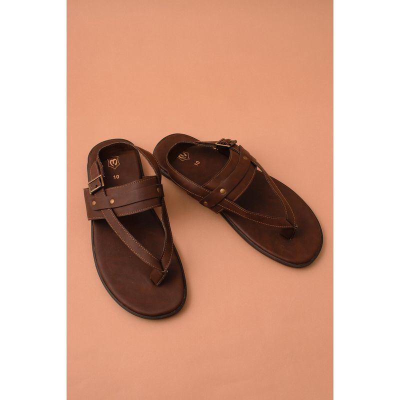 Manyavar Deep Mahogany Brown Sandals (UK 10)