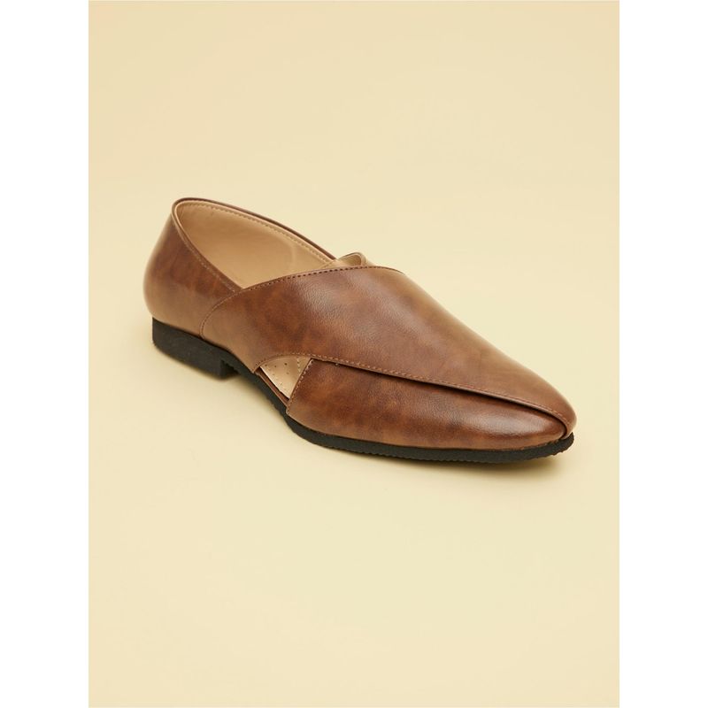 Manyavar Sophisticated Brown Mens Ethnic Loafers (UK 10)