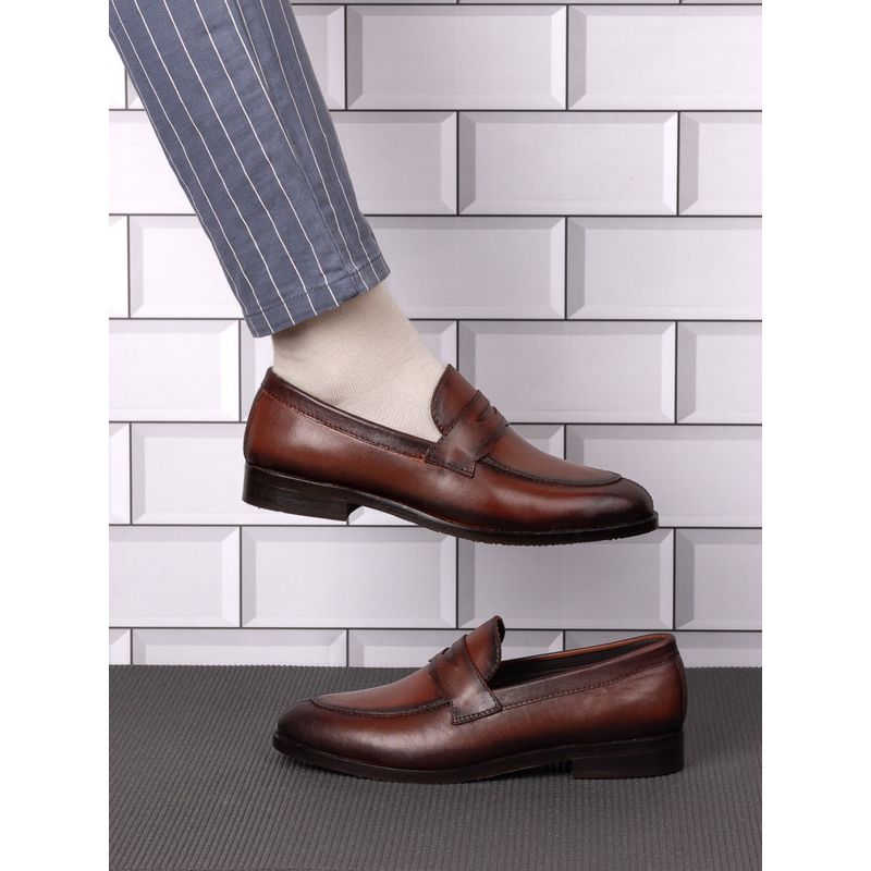 La Botte Men Coffee Solid Formal Loafers (EURO 41)