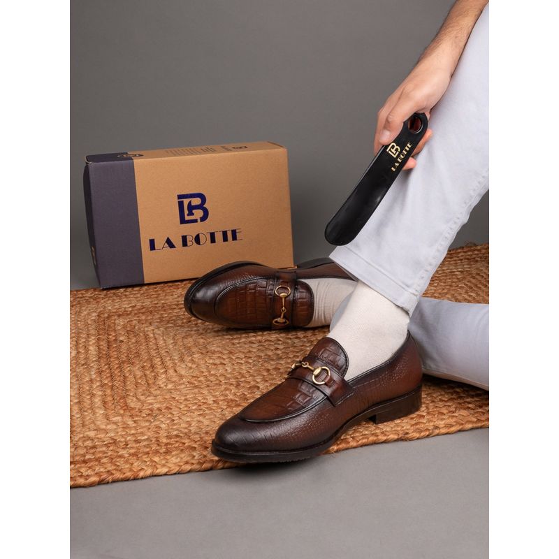 La Botte Men Brown Animal Print Loafers (EURO 42)