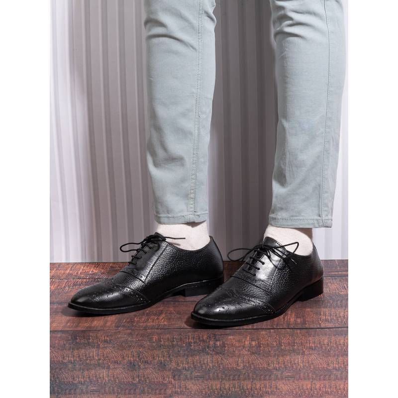 Labotes Buy La Botte Men Black Textured Formal Oxfords Online