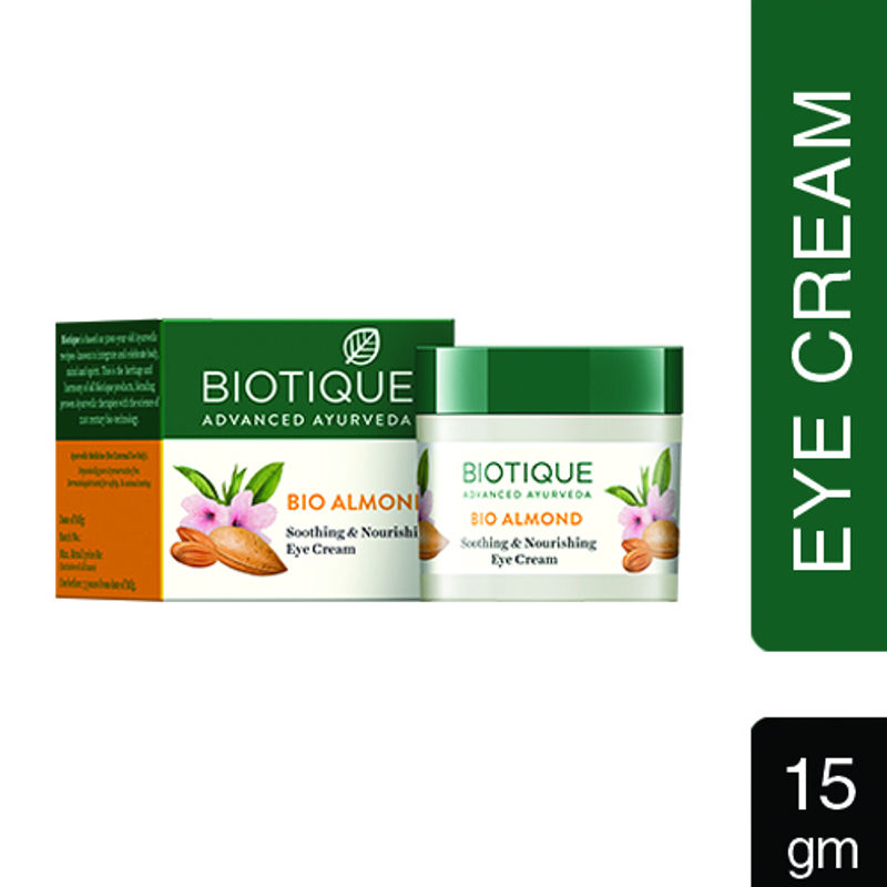 Biotique Bio Almond Soothing Nourishing Eye Cream Buy Biotique Bio Almond Soothing Nourishing Eye Cream Online At Best Price In India Nykaa