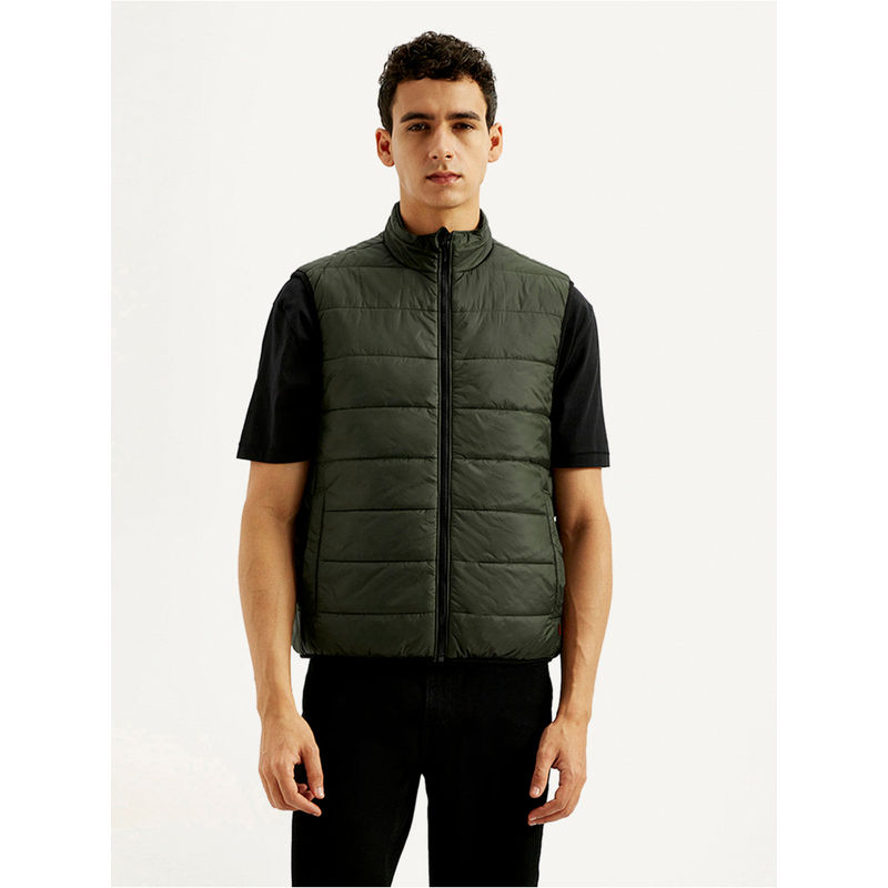 Levi's Mens Solid Green Puffer Jacket (L)