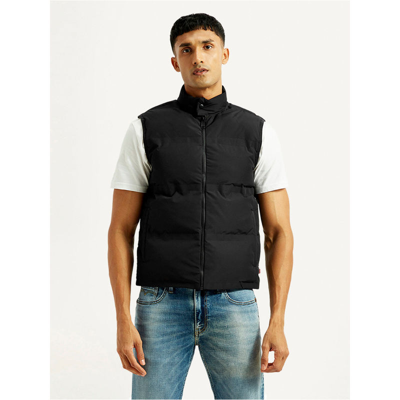 Levi's Mens Black Solid/Plain Jacket (XL)