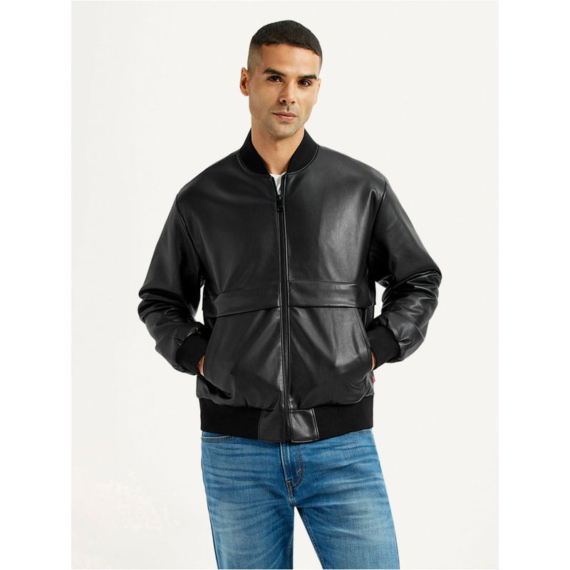 Levi's Mens Solid Black Bomber Jacket (M)
