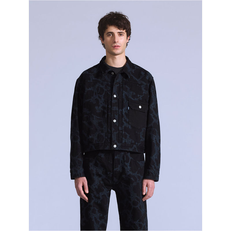 Levi's Mens Embroidered Black Denim Jacket (M)