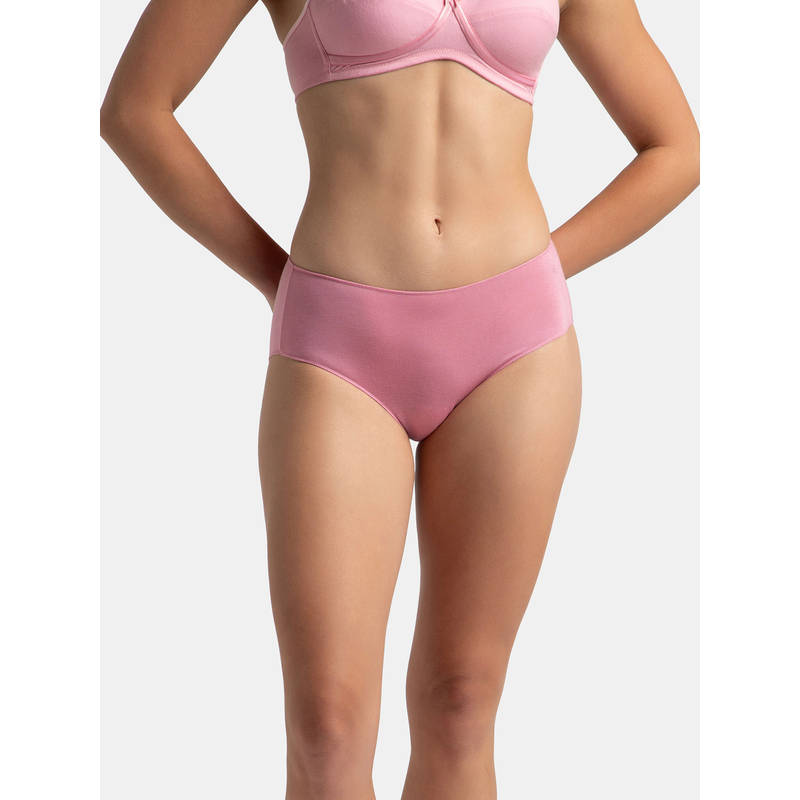 Jockey 1802 Women High Coverage Micro Modal Elastane Hipster - Cashmere Rose (2XL)