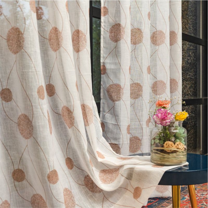 Urban Space Sheer Curtain for Window with Eyelets & Tieback-Galaxy Taupe (Set of 2) (4X5 Feet)