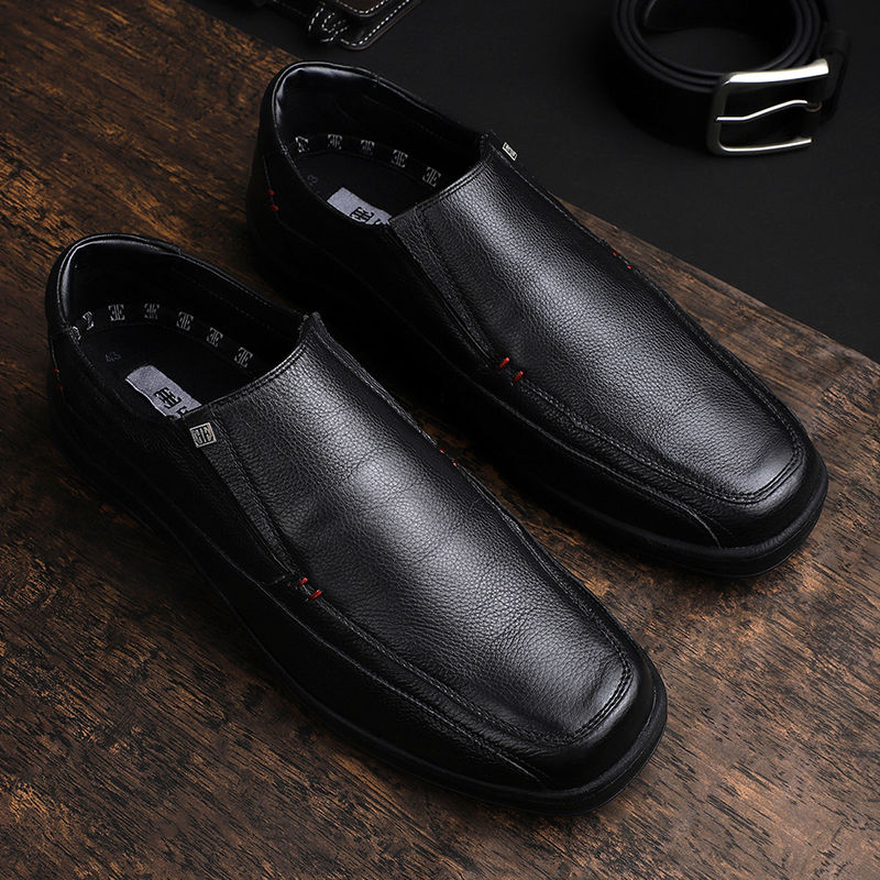 EZOK Black Leather Slip-On Casual Shoes (EURO 40)