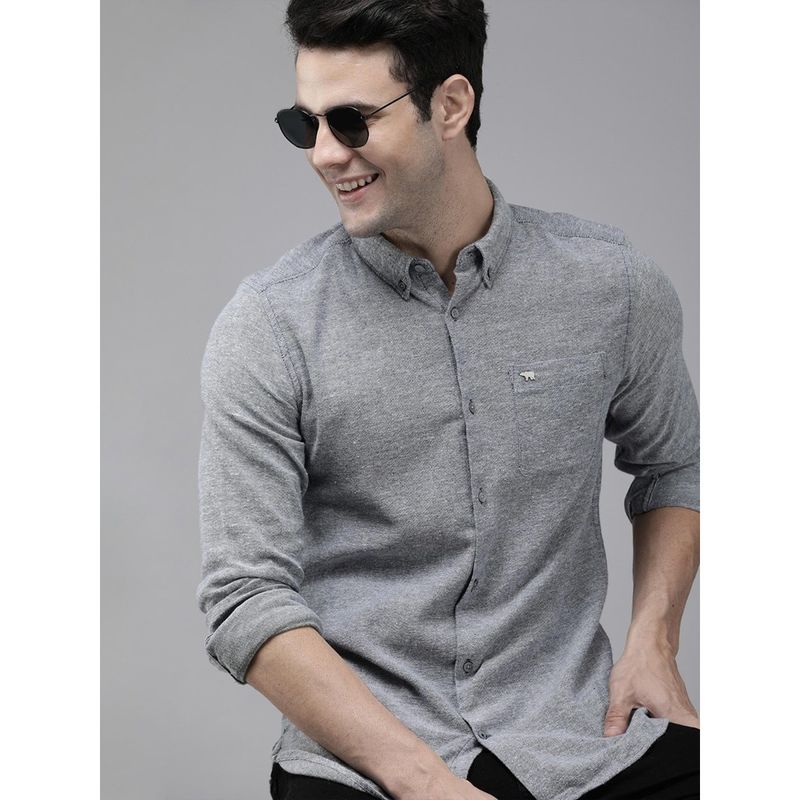 THE BEAR HOUSE Men's Grey Button-down Shirt (M)