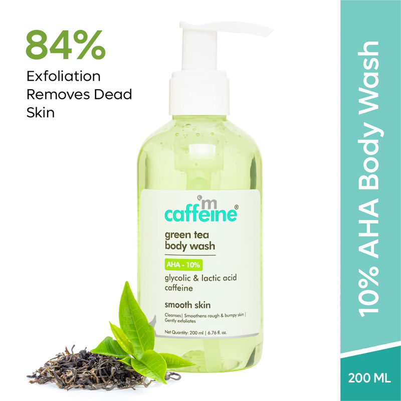 Buy MCaffeine 10 AHA Body Wash with Green Tea for Rough & Bumpy Skin