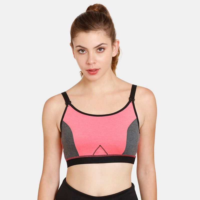Zivame Rosaline Easy Movement Cotton Rich Sports Bra Rouge Red Buy