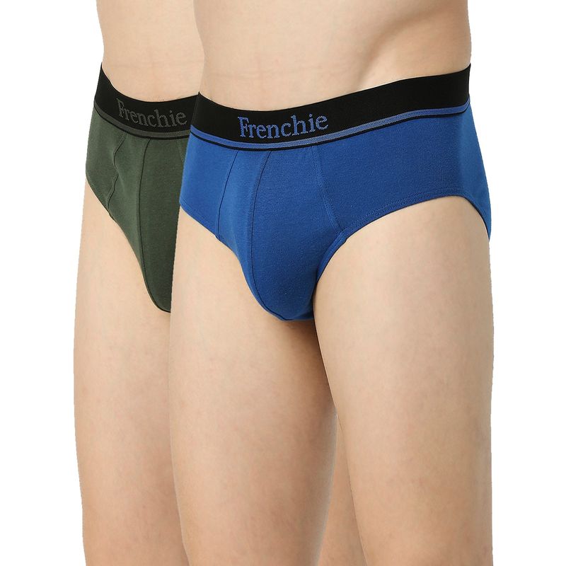 Frenchie Mens Solid Briefs Essentials -Assorted Colours (Pack of 2) (L)